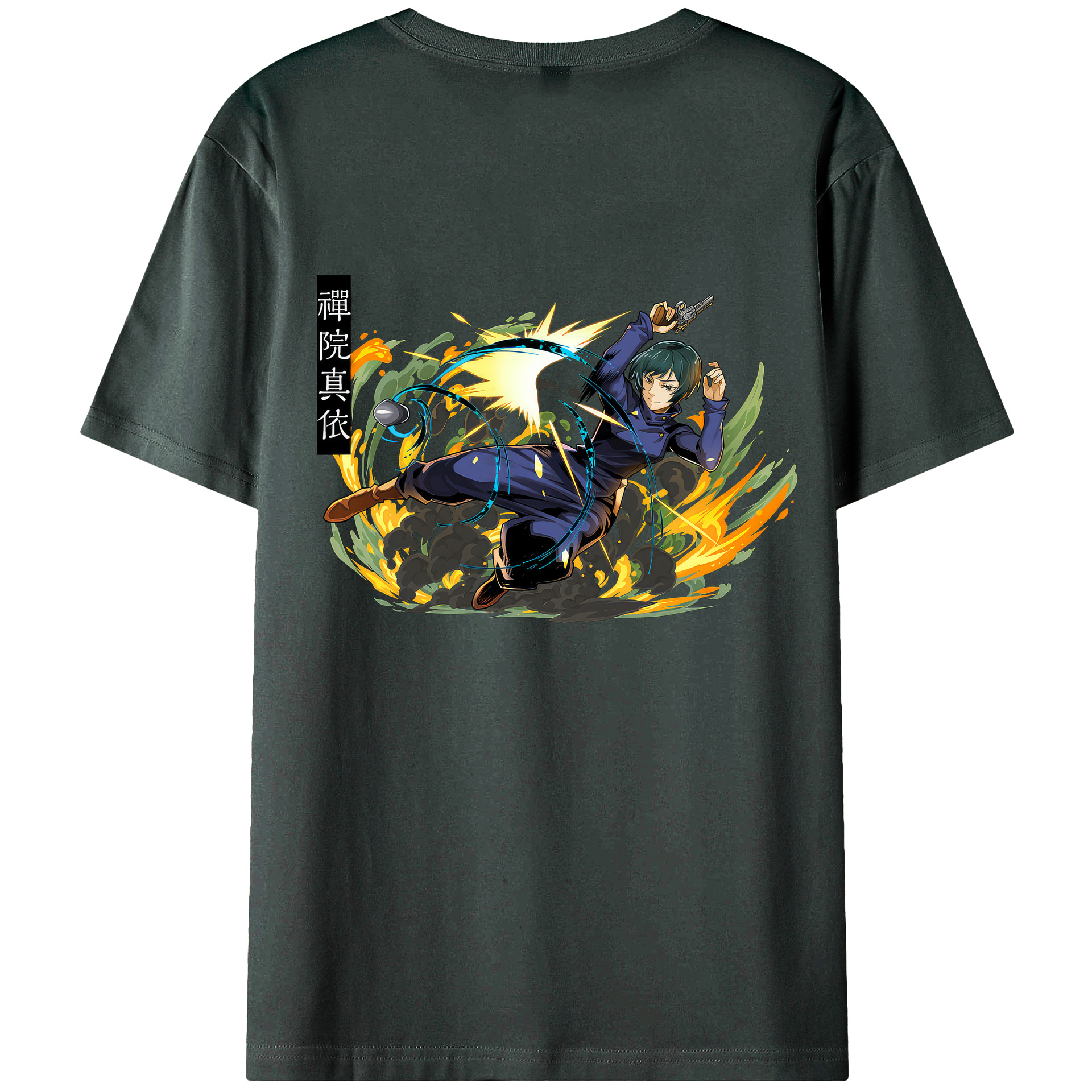 （画像用） 呪術廻戦 Jujutsu Kaisen 綿100％ メンズ半袖Tシャツ（バックプリント） 通気性